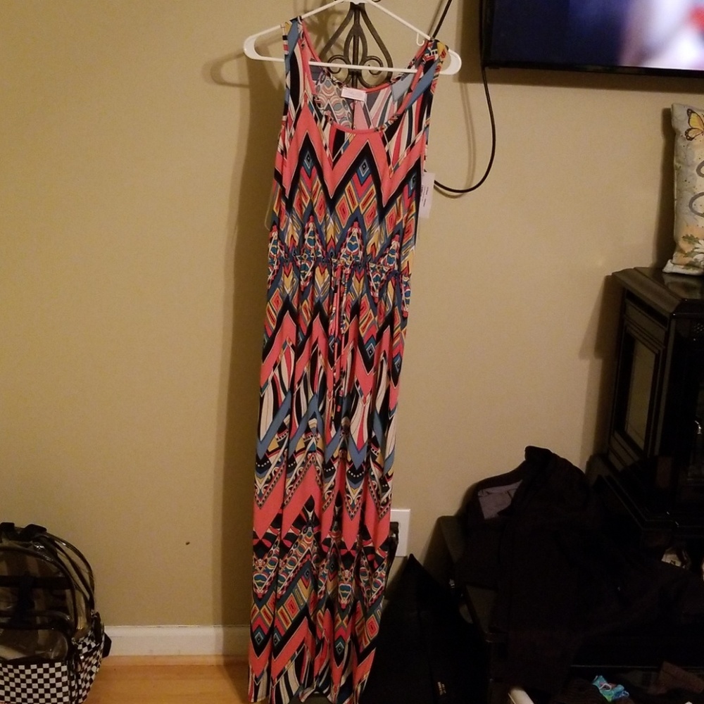 Pink lily summer sleeveless dress